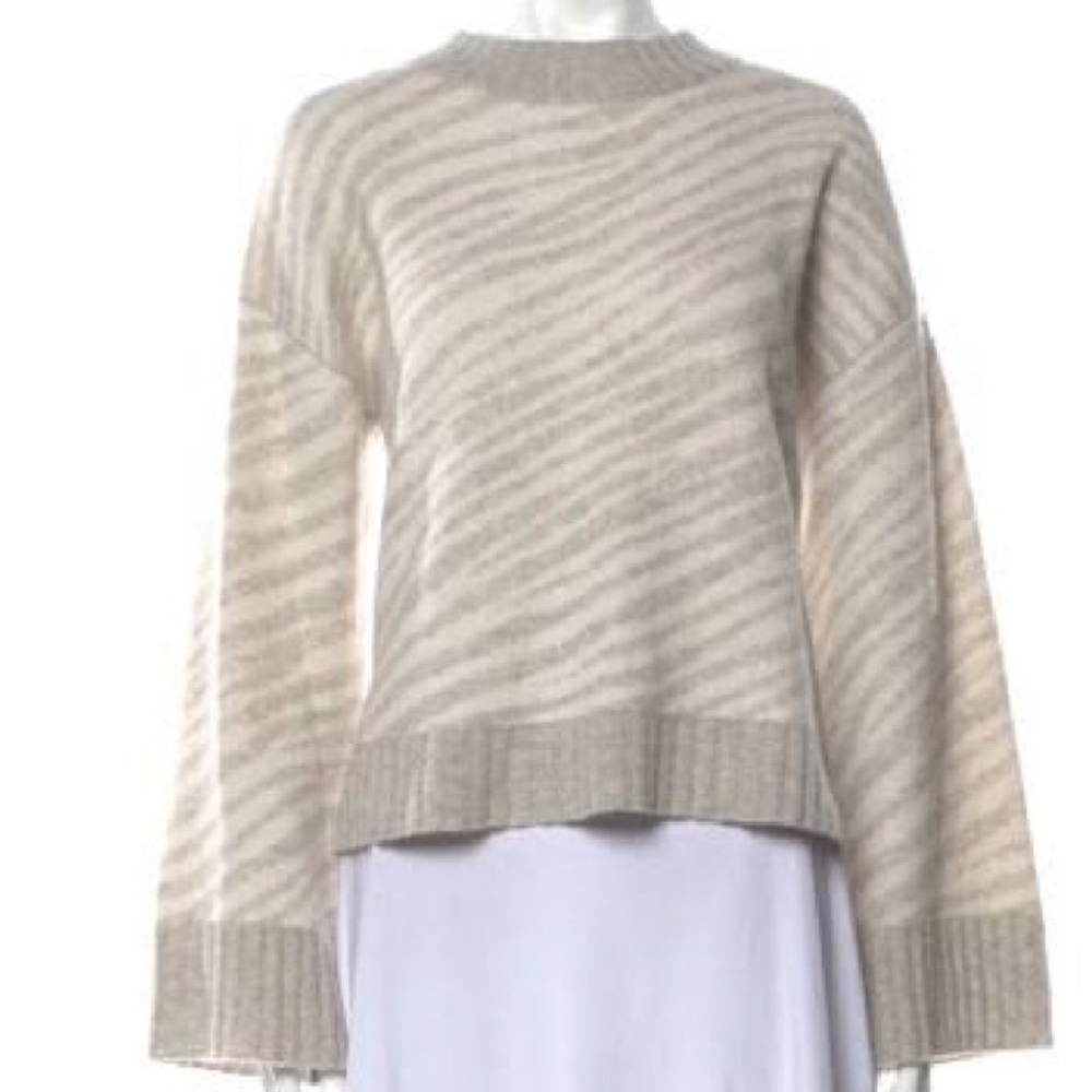 White + Warren zebra cashmere sweater